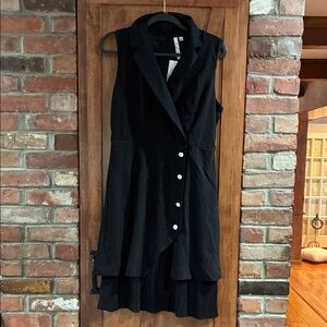 NY Collection Black Asymmetrical Dress